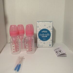 Dr. Brown's Natural Flow Anti-Colic Options+ Narrow Baby Bottles, 4 oz 4-Pack